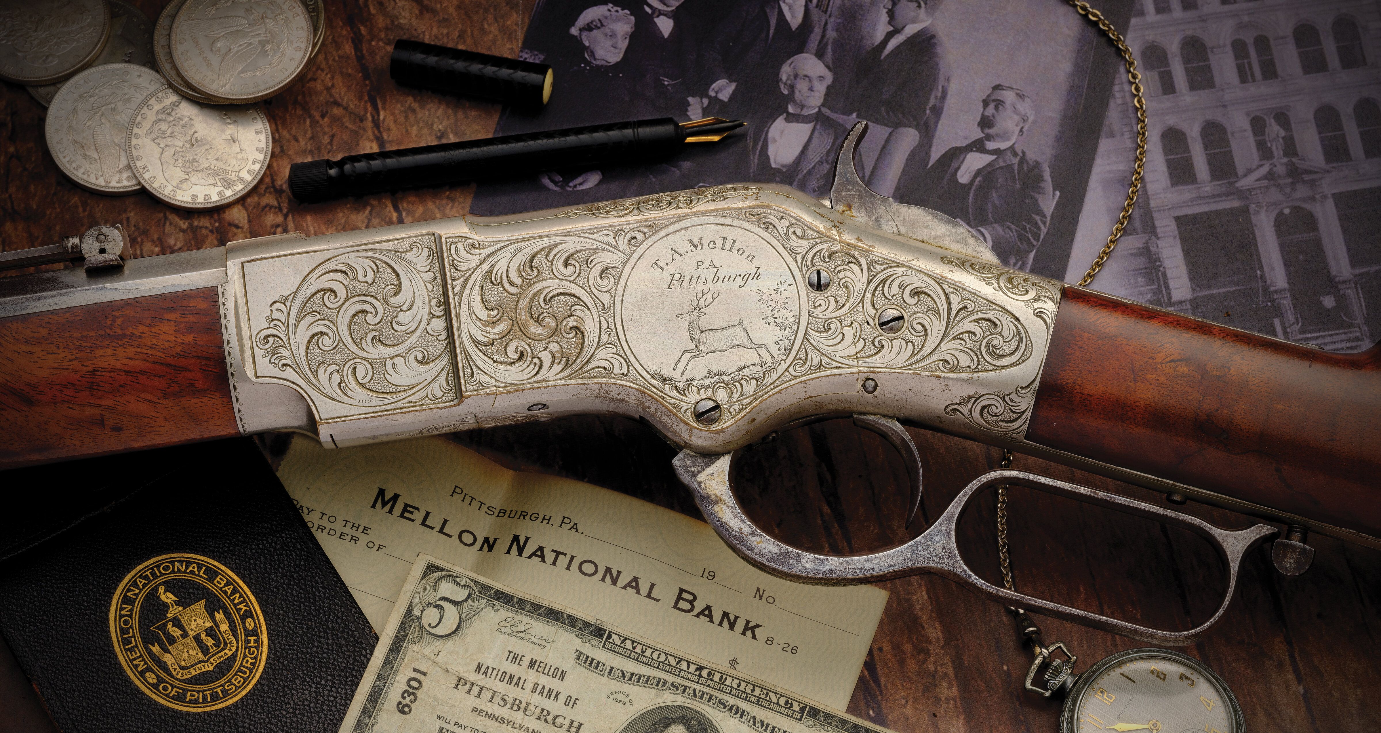 J. Ulrich Engraved Winchester Model 1866 Rifle of T.A. Mellon