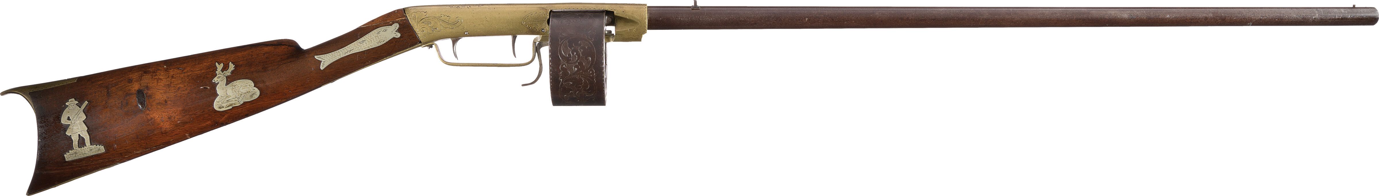 Hall Fifteen-Shot Percussion Revolving Rifle | Rock Island Auction
