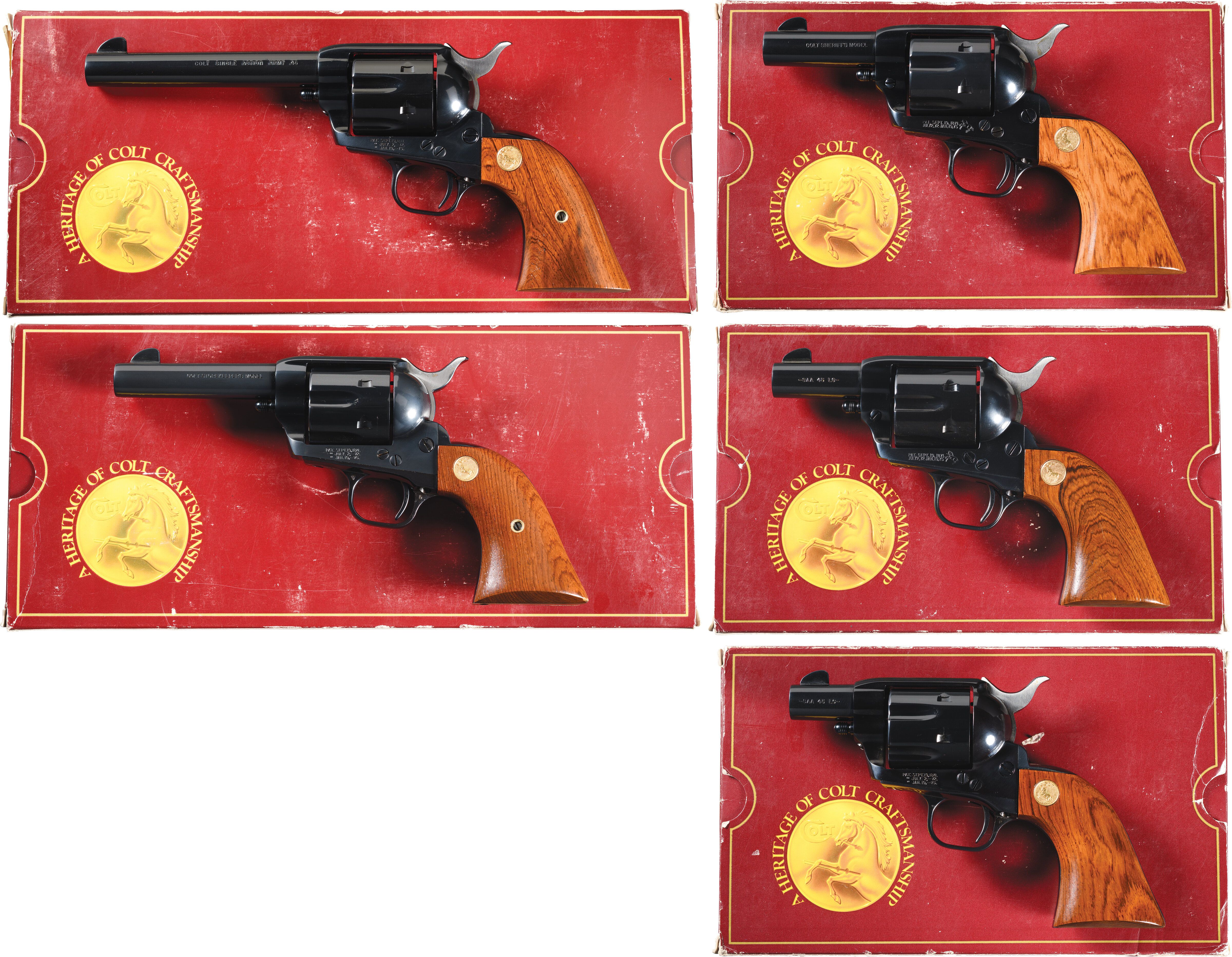 Set of Five Colt Sheriff's Edition Single Action Army Revolvers | Rock ...