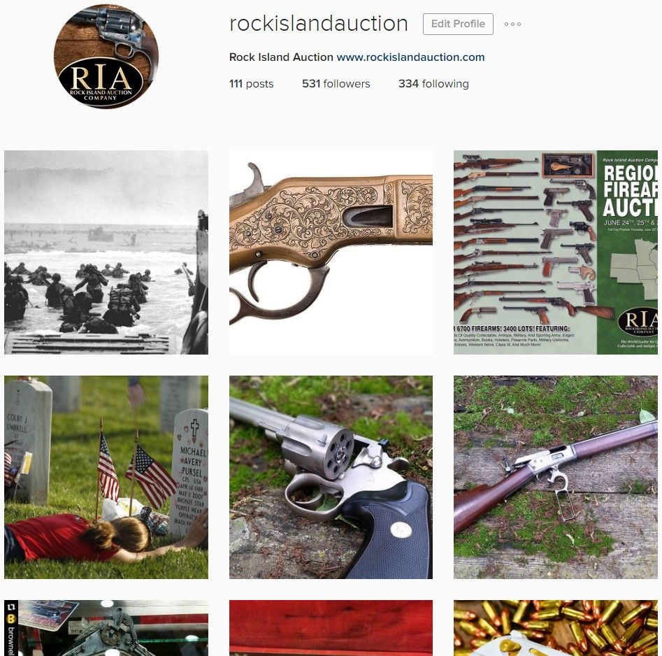 Rock Island Auction’s Social Media Pages