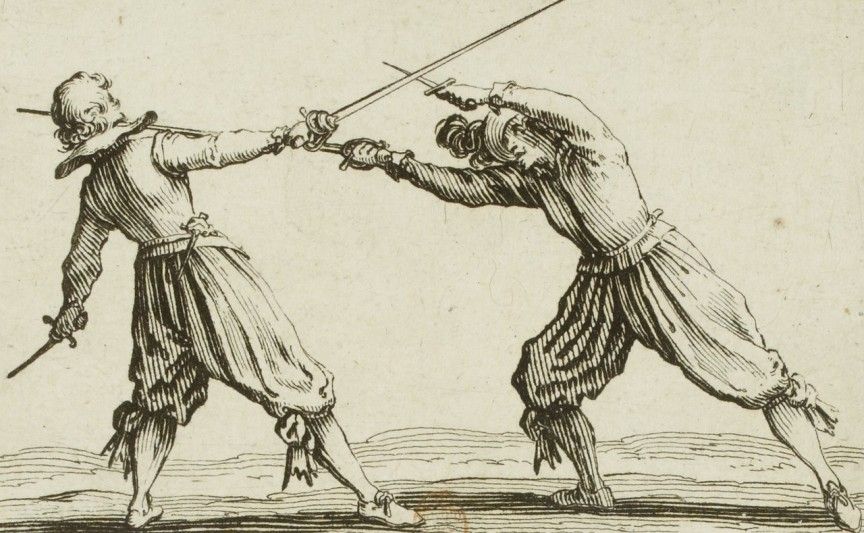 antique Rapier and dagger duel