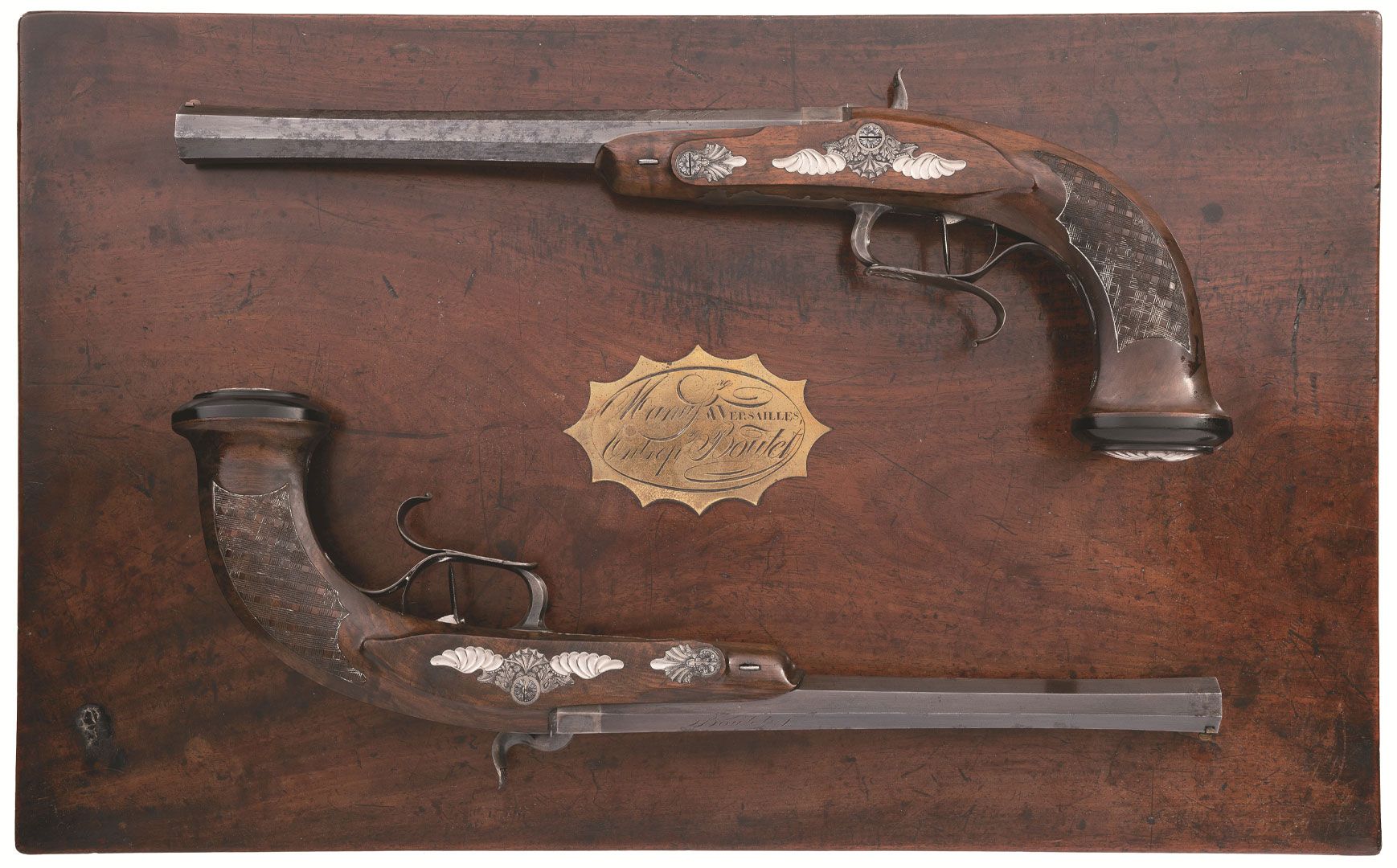 Cased Pair of Boutet Percussion Conversion Dueling Pistols