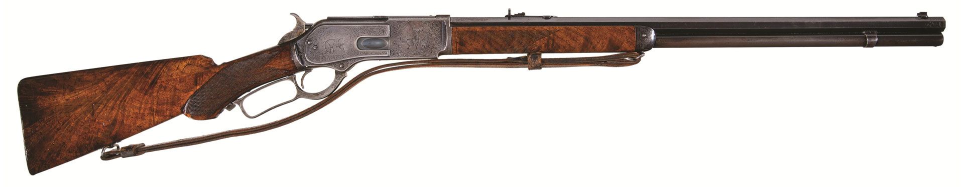 Lot-43-Granville-Stuart-s-Engraved-Winchester-Model-1876-Express-Rifle-3