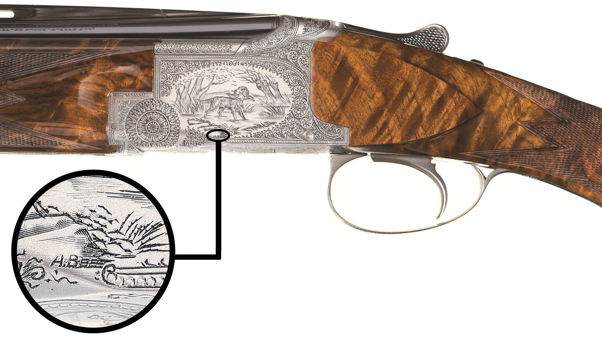 pointer-grade-browning-28-gauge-shotgun-engraving