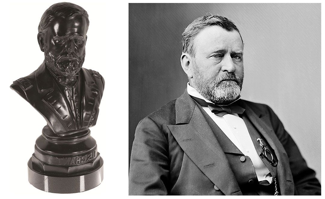 1869 bronze bust of President Ulysses S. Grant by sculpture Fredrick Volck
