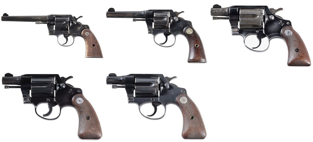 Five-Colt-Double-Action-Revolvers