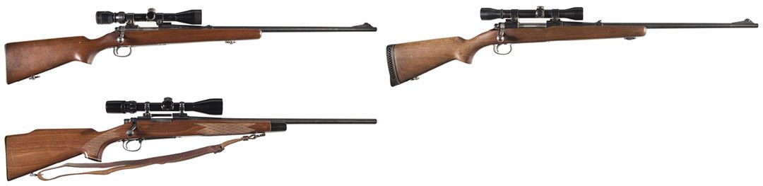 Three-Remington-Bolt-Action-Rifles-with-Scopes