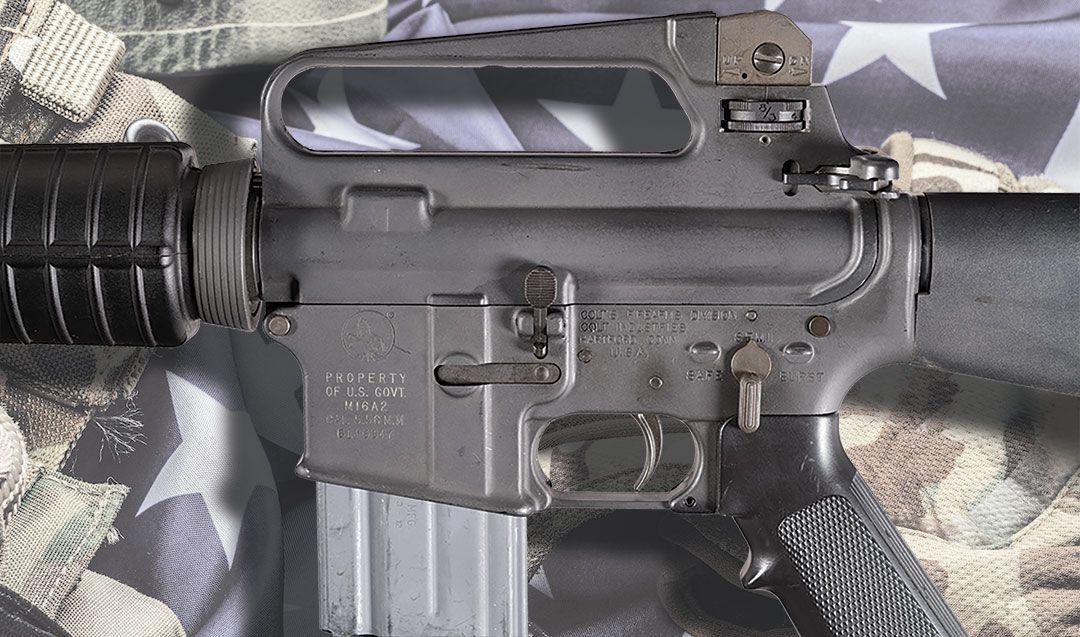 Colt M16A2 burst firing rifle avalible at Rock Island Auction Companys September Premier Firearms Auction
