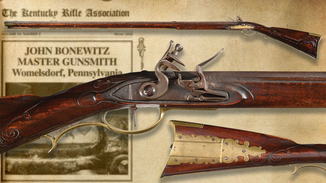Kentucky Rifle Association best relief carved rifle award winning engraved Golden Age Flintlock American Long Rifle attributed to John Bonewitz