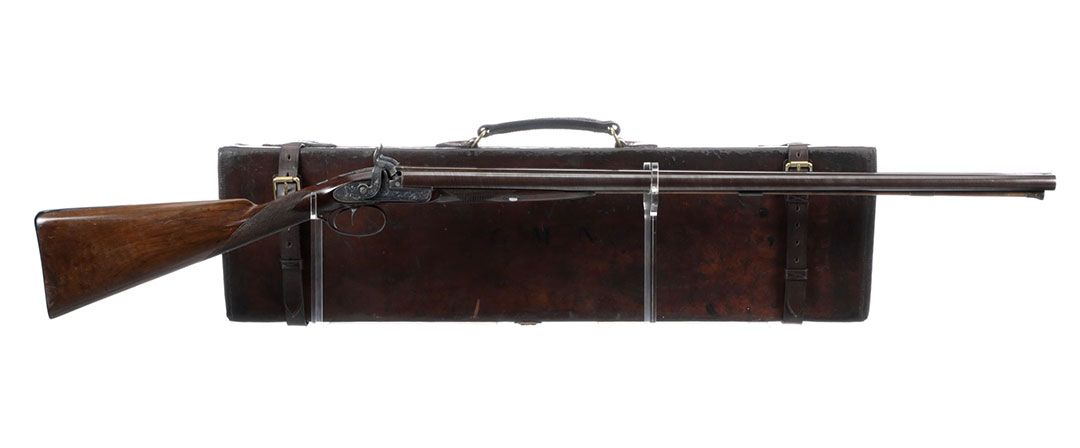Engraved-Purdey-15-Bore-Double-Barrel-Percussion-Shotgun
