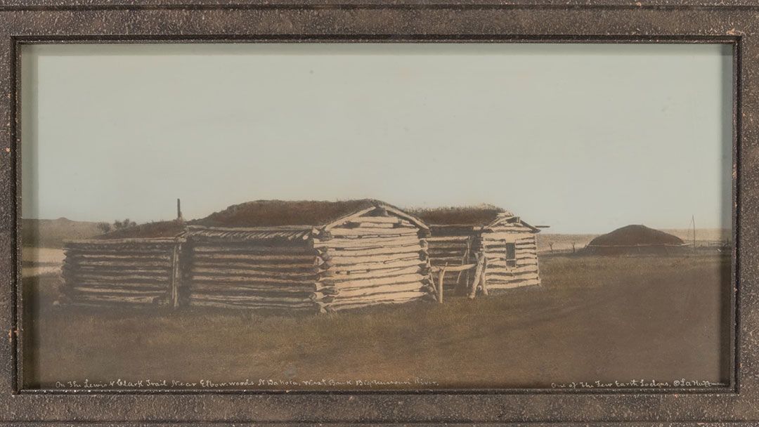 One-of-the-few-earth-lodges-a-colorized-print-by-L.A.-Huffman