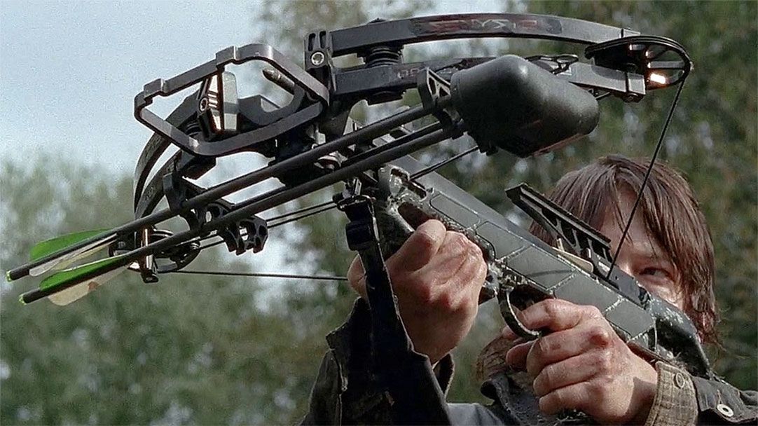 The Walking Dead's Daryl Dixon uses both guns and crossbows.