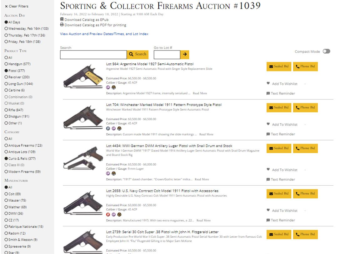 Find the true gun value in Rock Island Auction Free Gun Catalogs