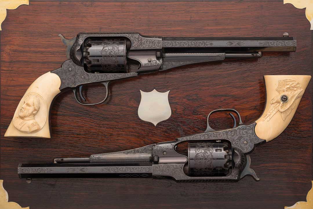 Grants-cased-pair-of-Remington-New-Model-Revolvers