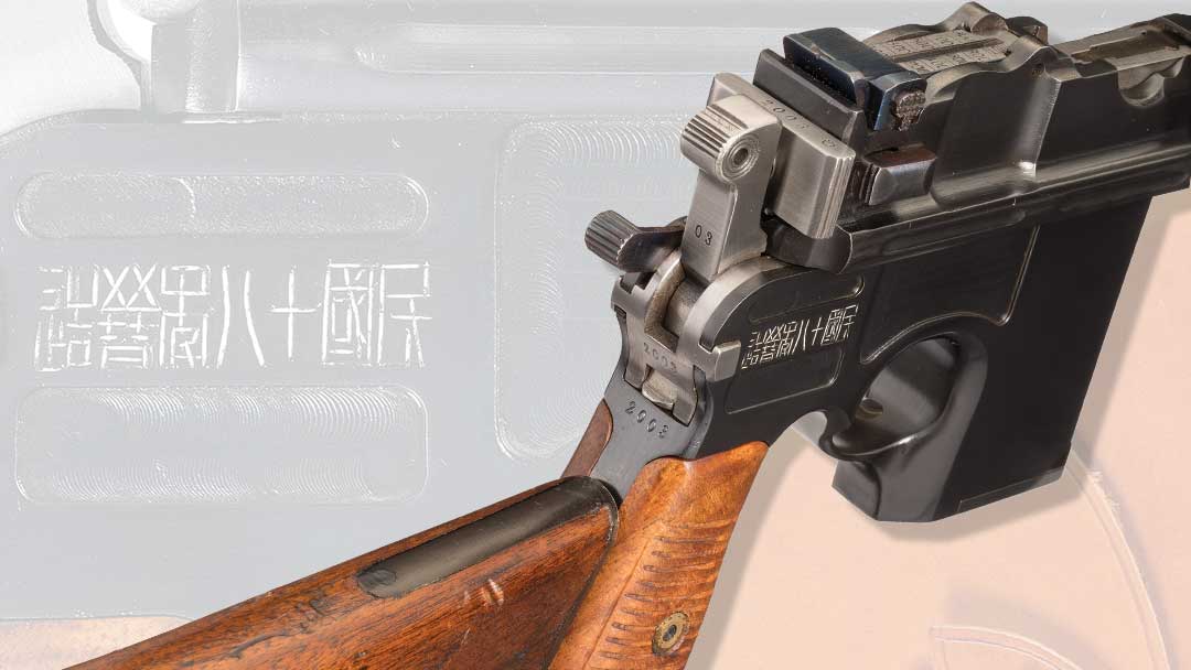 Rare-and-Desirable-Chinese-Shansei-Arsenal-Type-17-Broomhandle-Semi-Automatic-Pistol-in-.45-ACP-with-Shoulder-Stock-and-Holster