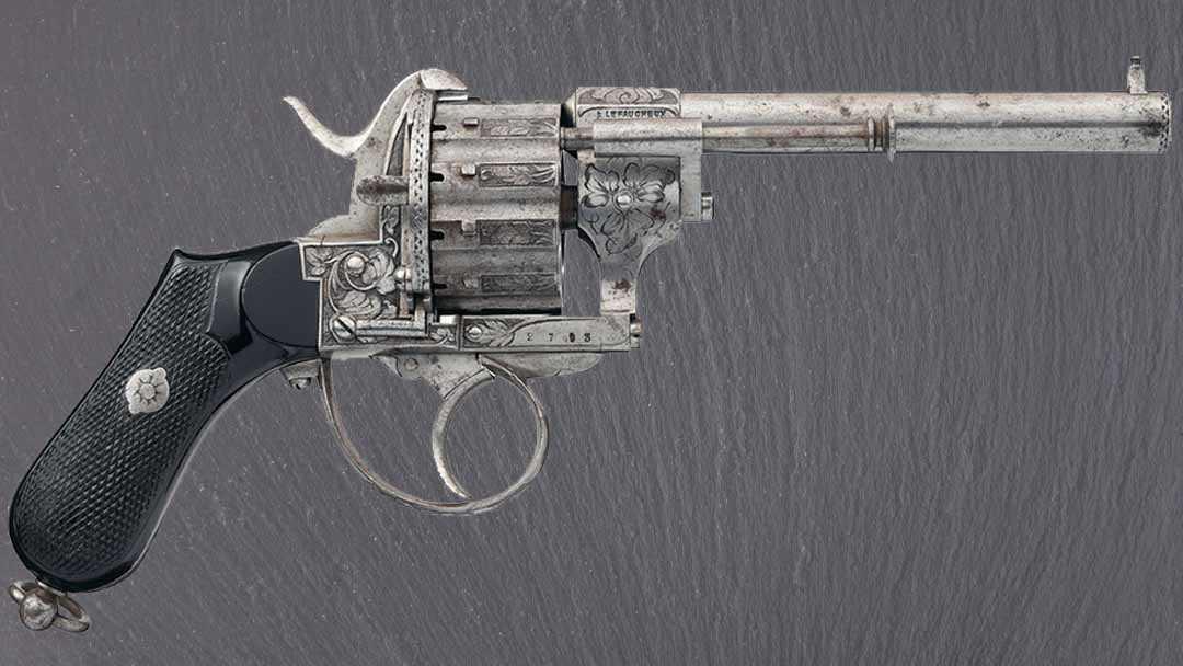 12-shot-pinfire-double-action-revolver-on-background