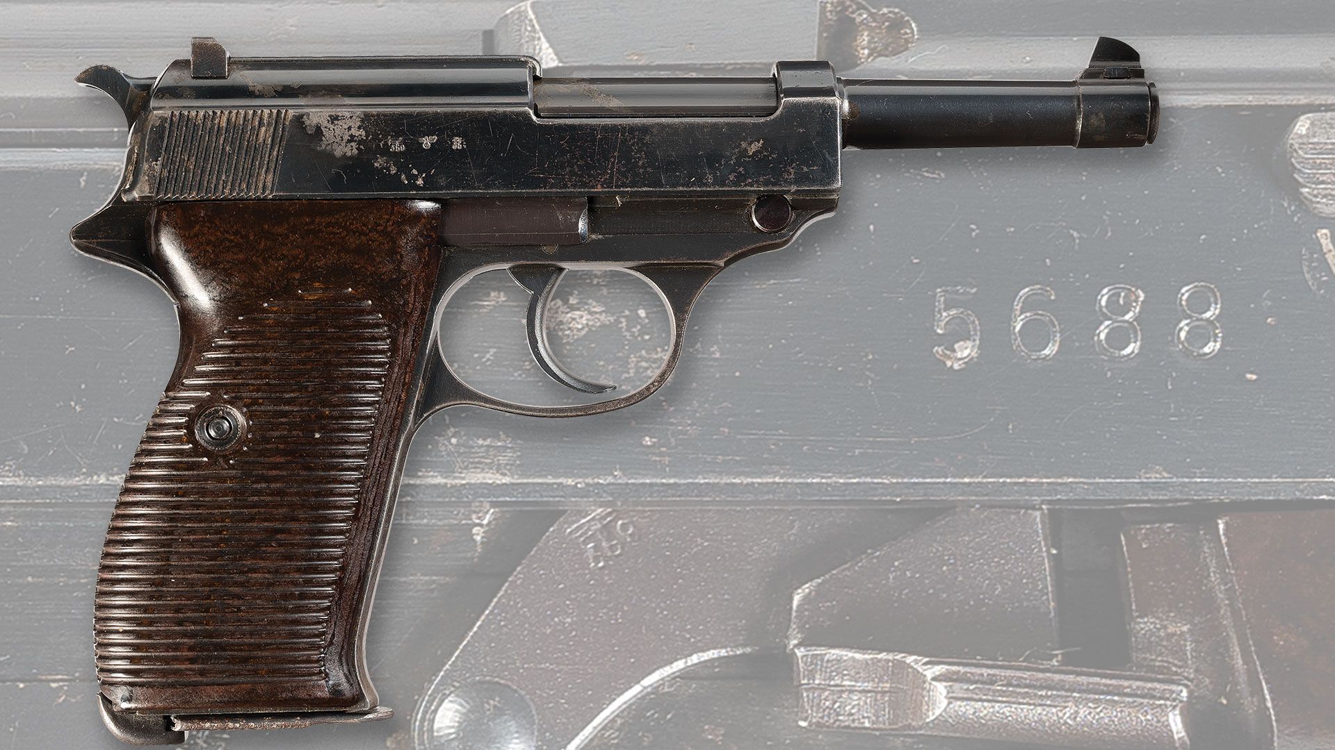 Rare-Early-World-War-II-German-Military-Production-Walther-480-Code-P.38-Semi-Automatic-Pistol-with-Matching-Magazine