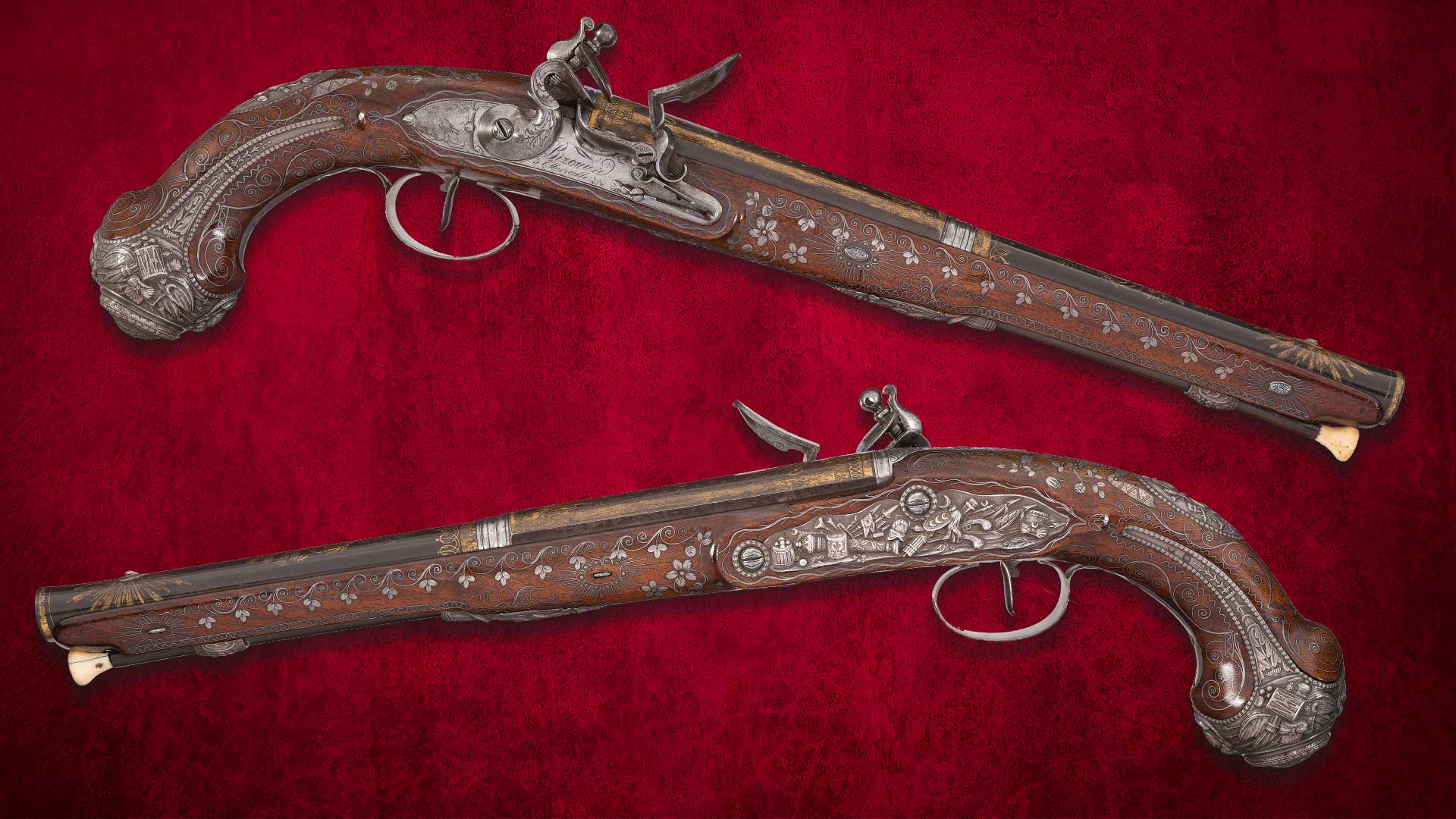 Presentation-Grade-Flintlock-Pistols-by-Bizouard