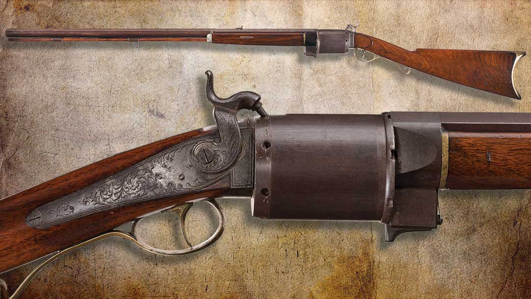 Scarce-William-Billinghurst-Pill-Lock-Revolving-Rifle