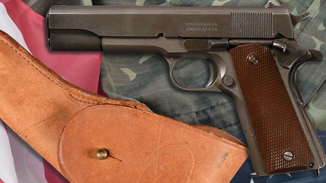 World-War-II-U.S.-Remington-Rand-Model-1911A1-Semi-Automatic-Pistol-with-Holster