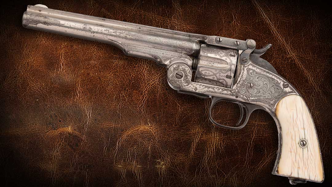 Rare-Civilian-Sale-and-New-York-Engraved-Smith-and-Wesson-Second-Model-Schofield-Single-Action-Revolver-with-Factory-Letter
