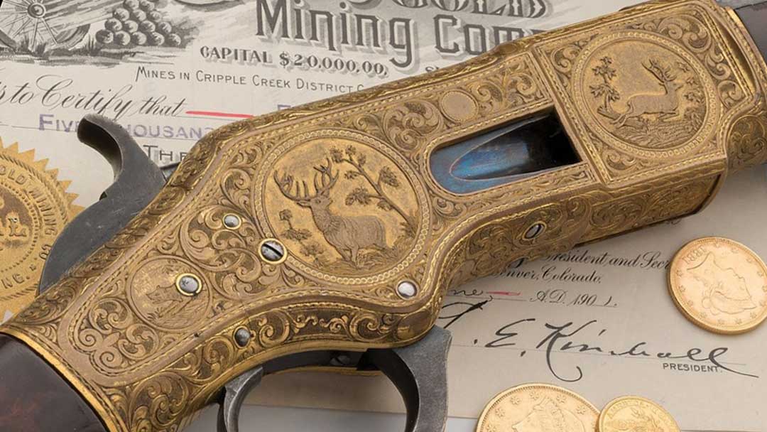 Factory-Gold-Engraved-Winchester-Model-1866-Lever-Action-Rifle