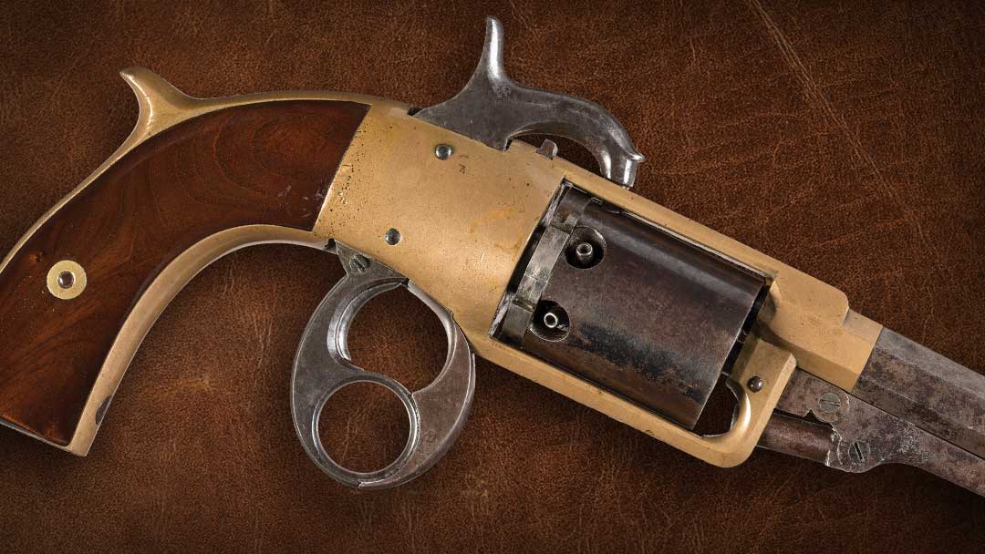 Rare-Pre-Civil-War-Savage---North-Figure-8-First-Model-Second-Variation-Brass-Frame-Percussion-Revolver