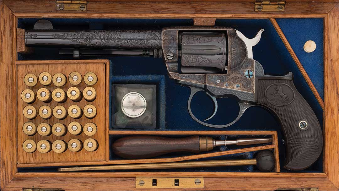 Spectacular-Documented-Factory-Cuno-Helfricht-Master-Engraved-Cased-Colt-Model-1877-Lightning-Double-Action-Revolver-with-Factory-Letter