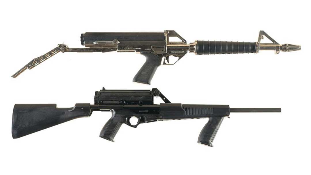 American-Industries-Calico-M100-semi-automatic-carbine--top--and-Calico-M900-semi-automatic-carbine--bottom-