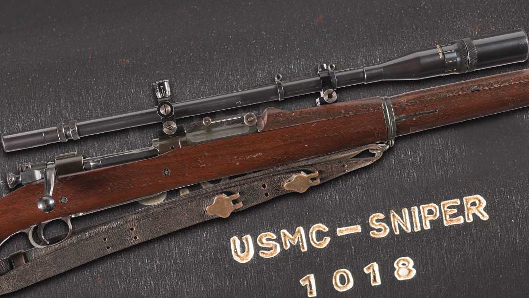 Desirable-U.S.-Springfield-Model-1903-Bolt-Action-Rifle-in-1942-U.S.M.C.-Sniper-Configuration-with-14-Unertl-U.S.M.C.-Sniper-Scope-and-Scope-Case