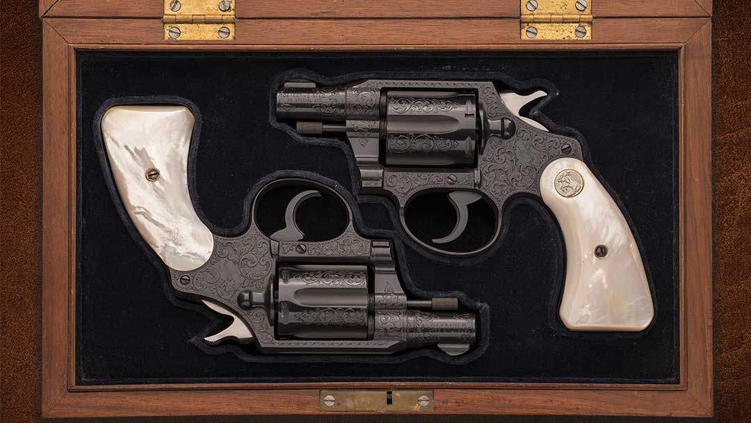 Magnificent-Cased-Pair-of-Documented-Alvin-A.-White-Master-Engraved-Colt-Detective-Special-Model-Revolvers-1
