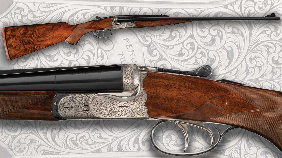 Factory-C.-Tomasoni-Signed-and-Engraved-Perguini-and--Visini-Boxlock-Double-Rifle-with-Case