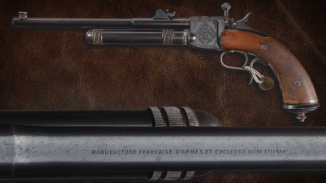 Documented-Engraved-Giffard-Patent-French-Manufrance-St.-Etienne-External-Hammer-Model-CO2-Gas-Pistol