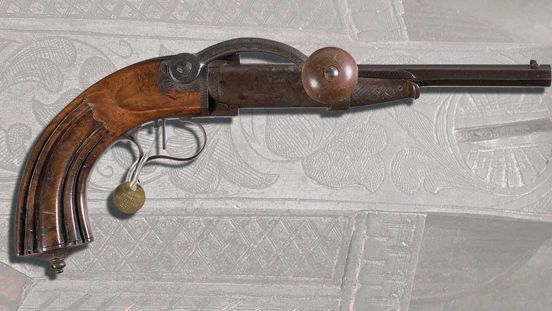 Engraved-Czechoslovakian-Crank-Handle-Tip-Up-Barrel-Air-Pistol
