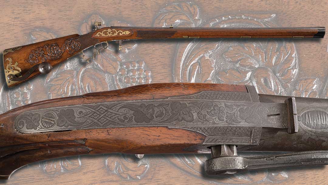 Unique-Documented-19th-Century-Relief-Carved-Unmarked-Germanic-Bellows-Crank-Handle-Tip-Up-Barrel-Air-Gun