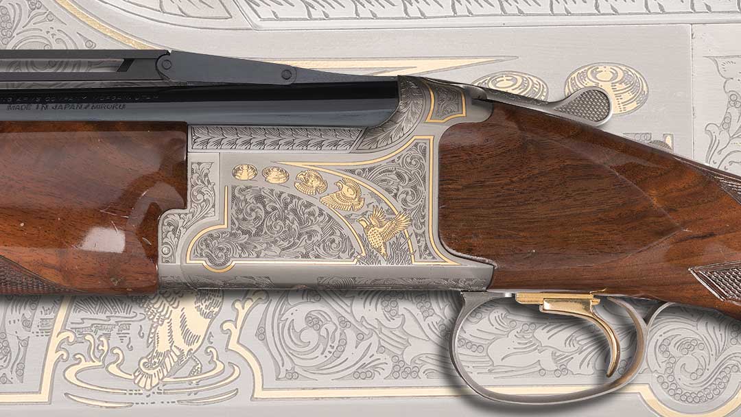 Factory-Engraved-and-Gold-Inlaid-Browning-Citori-XT-Trap-Unsingle-Shotgun-Two-Barrel-Set-with-Case-and-Boxes