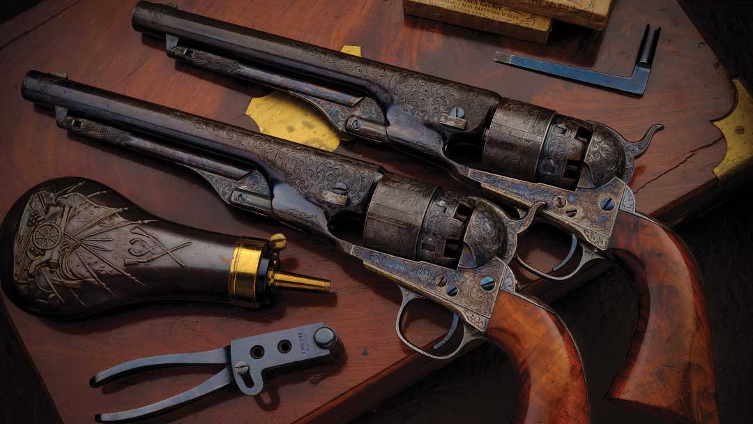 Incredibly-Historic-and-Extremely-Well-Documented-Civil-War-Presentation-Cased-Pair-of-Deluxe-Factory-Engraved-Colt-Model-1860-Army-Percussion-Revolvers