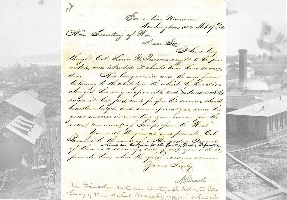 Abraham-Lincoln-first-letter-regarding-Parsons