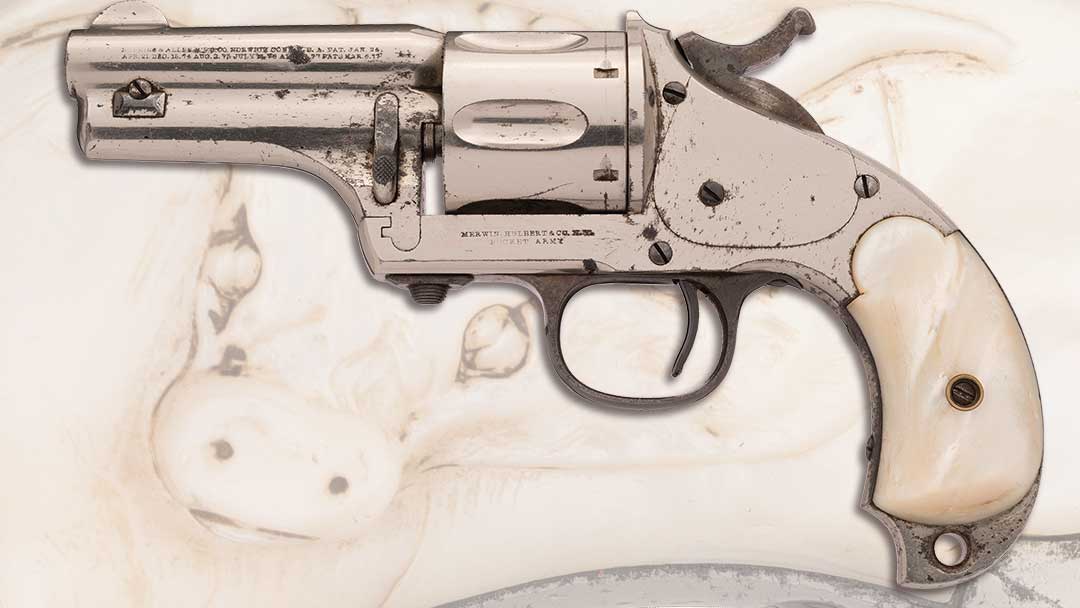 Merwin-Hulbert--Open-Top-Pocket-Army-Single-Action-Revolver-with-Pearl-Steerhead-Grips