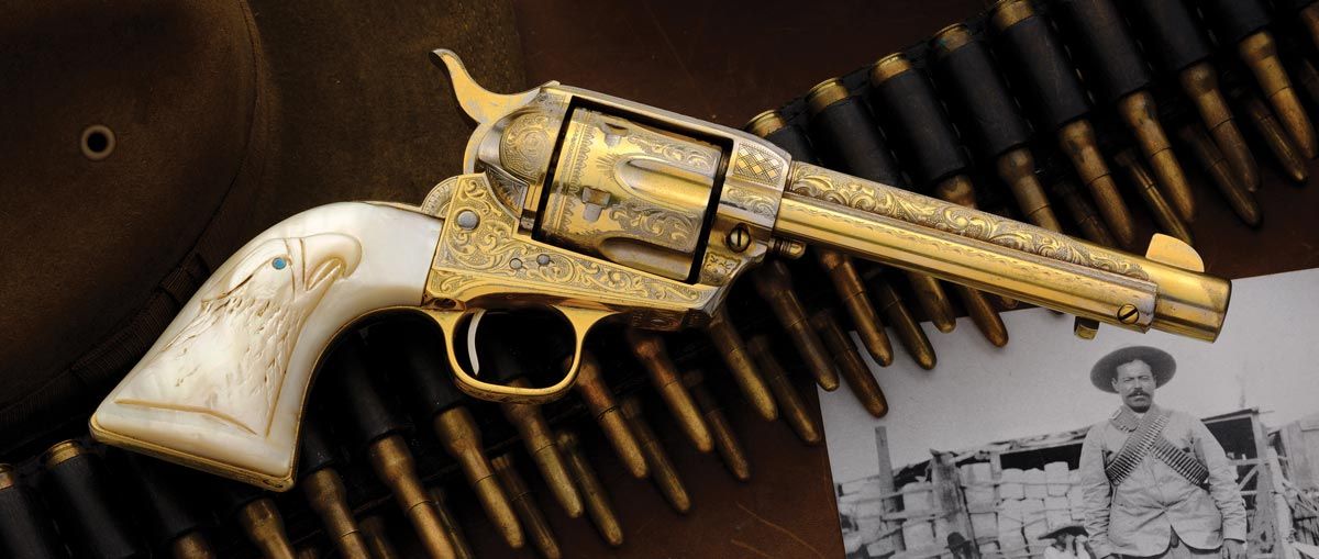 Gold-Plated Colt Single Action Army Revolver Inscribed to Pancho Villa up for Auction
