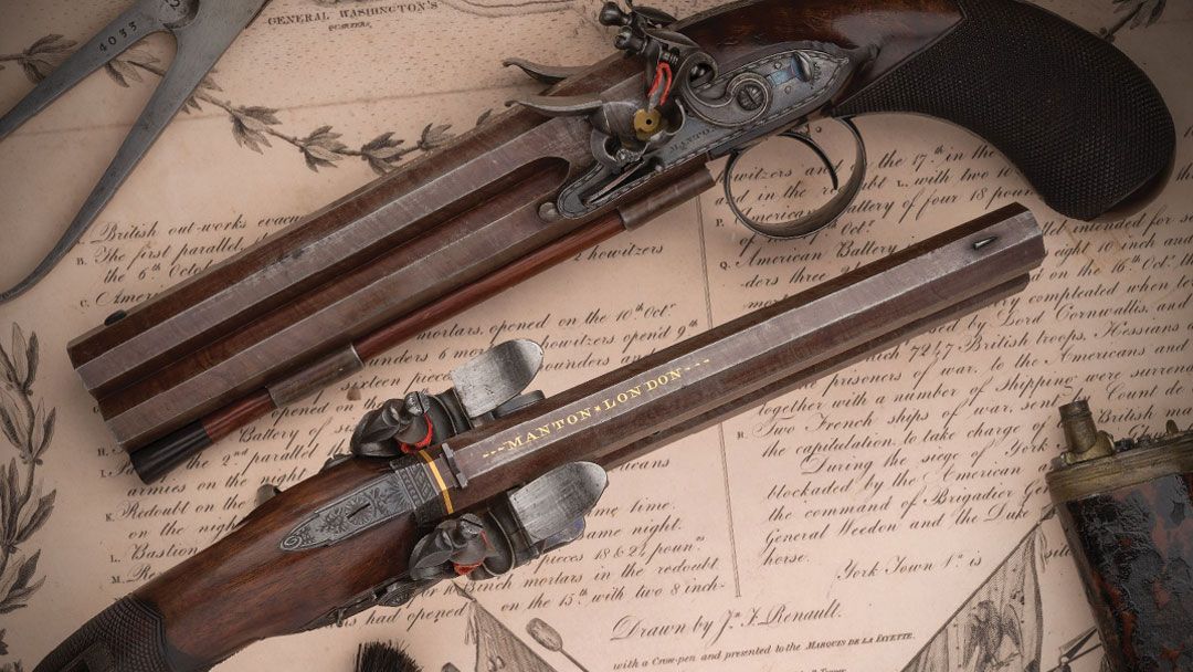 Cased-Pair-of-John-Manton-under-over-flintlocks