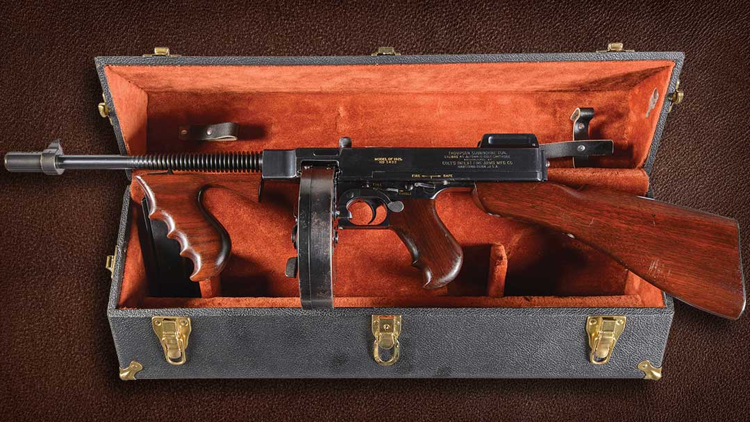 Excellent-Colt-Thompson-Model-1921-Submachine-Gun-with-Carrying-Case-and-Accessories