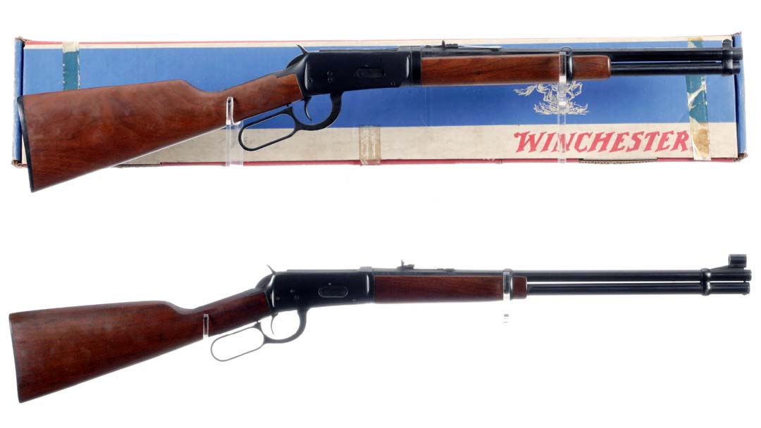 Two-Winchester-Model-94-Lever-Action-Carbines-Winchester-Model-94-Trapper-Takedown-Saddle-Ring-Carbine-with-Box