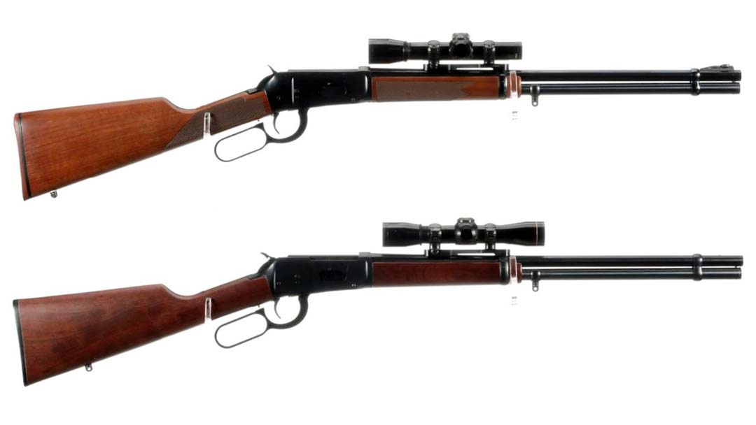 two-winchester-model-94-lever-action-carbines-with-scopes