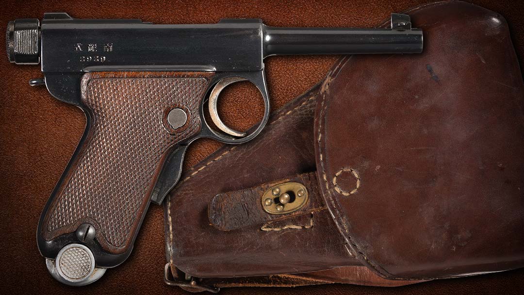 Excellent-Tokyo-Arsenal-Baby-Nambu-Semi-Automatic-Pistol-Rig-with-Matching-Magazine-and-Holster