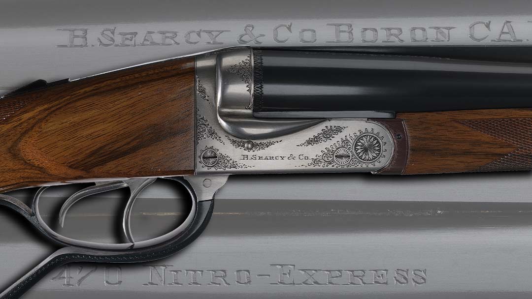 Factory-Engraved-B.-Searcy-and-Co-Boxlock-Underlever-Double-Rifle-in-470-Nitro-Express