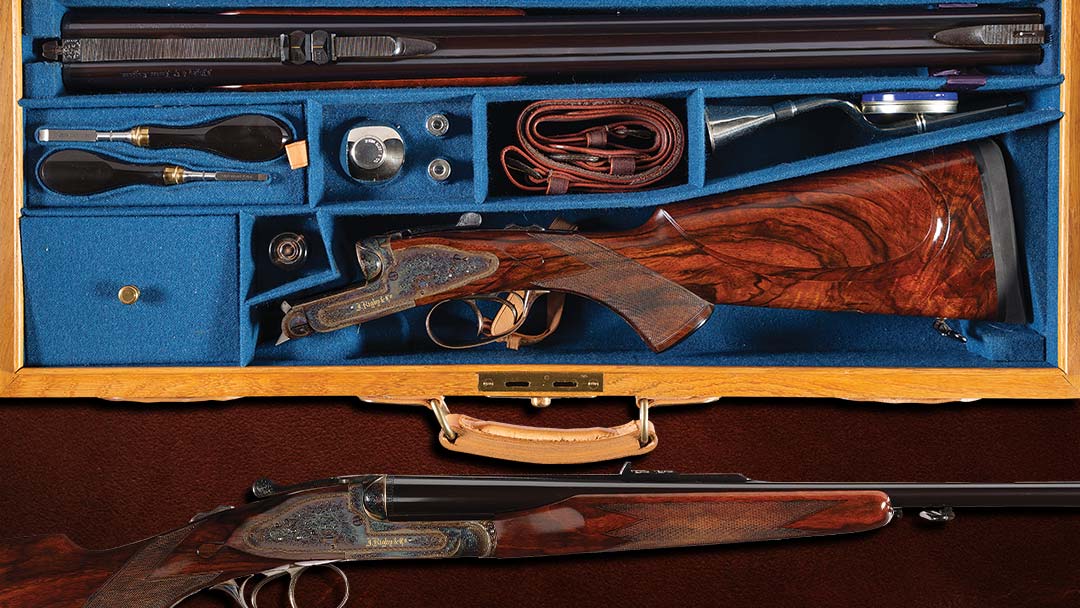 Gold-Inlaid-J.-Rigby-Co-Sidelock-Dangerous-Game-Double-Rifle-with-Case