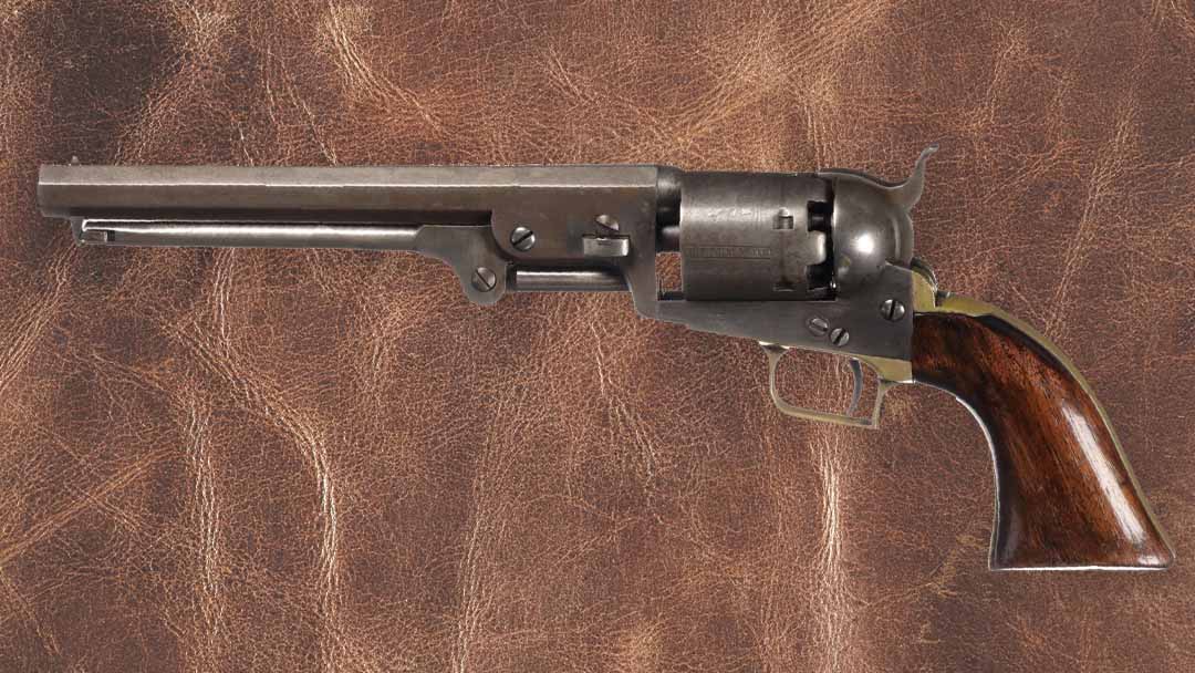 Squareback-Colt-1851-Navy-Lot-2277-on-leather