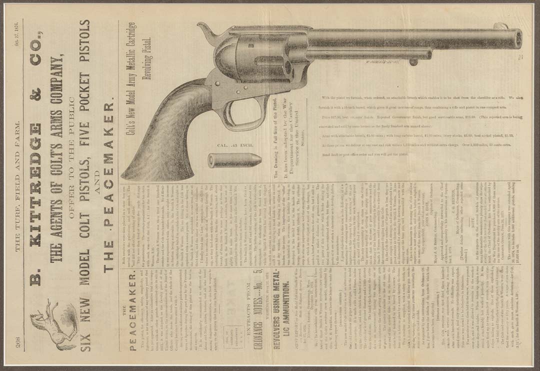 Framed-Kittredge-and-Compant-Colt-Peacemaker-Advertisement-1876