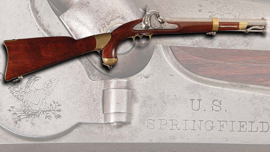 Springfield-Model-1855-Percussion-Pistol-Carbine-Dated-1855-with-Matching-Stock